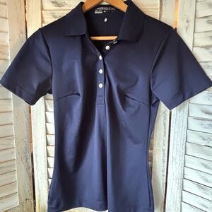 Nike Women's Navy Short Sleeve Button-Down Polo